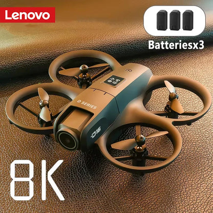 Drone Lenovo D16 8K con GPS, Evita Obstáculos, Motor Brushless, Ajuste Eléctrico, Cámara Doble HD Profesional y Flujo Óptico